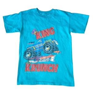 Vintage 90s Monster Truck King Krunch Single Stitch Tshirt Youth Large XL